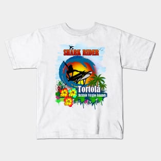 Shark Rider Tortola Style Kids T-Shirt